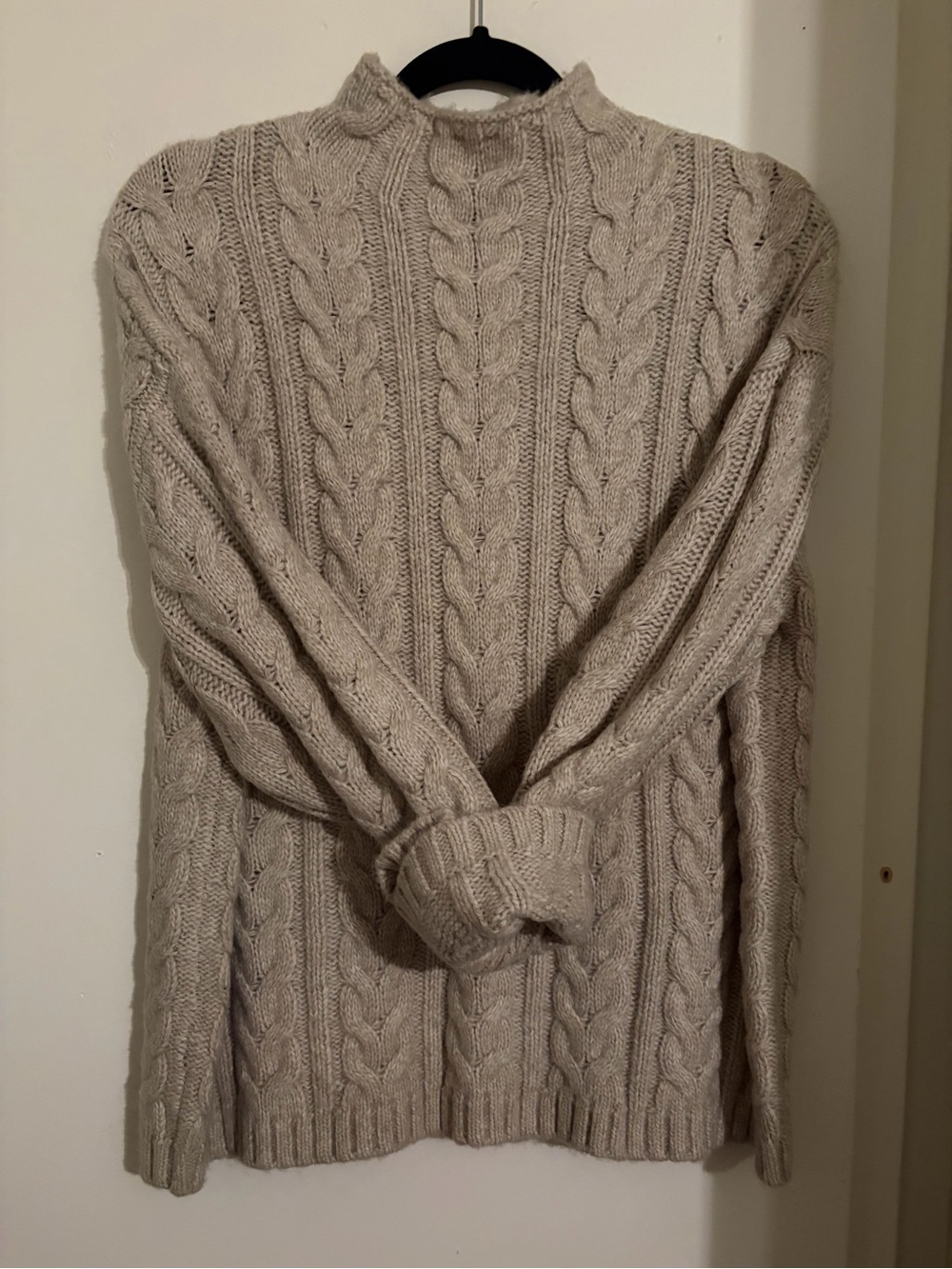 Dynamite Cream Cable Turtleneck Sweater